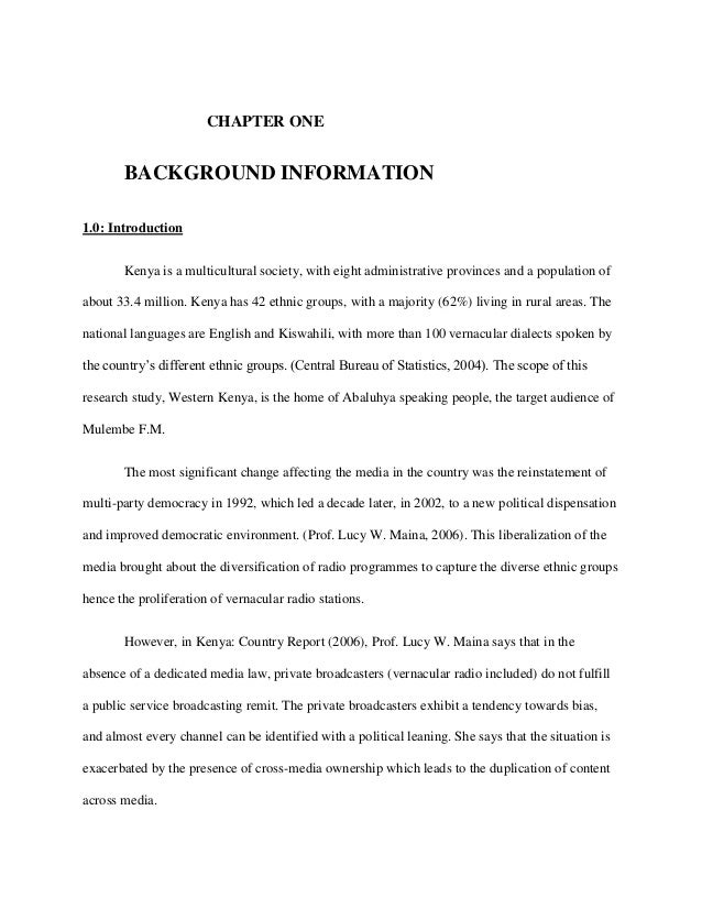 What is Background Information?